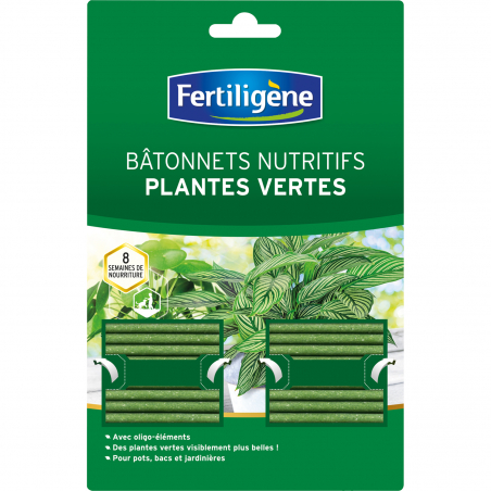 Bâtonnets nutritifs plantes vertes - Carte de 40 bâtons - FERTILIGENE