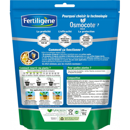 Engrais longue duréee plantes vertes et fleuries - Doypack de 700G - FERTILIGENE